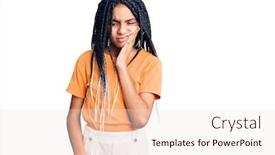  Presentation with african american dental - PPT theme having cute-african-american-girl-wearing background and a sky blue colored foreground
