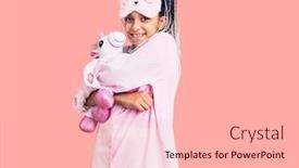  Presentation with unicorn pink - Presentation theme consisting of cute-african-american-girl-wearing background and a light gray colored foreground