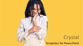  Presentation with african american dental - Beautiful PPT theme featuring cute-african-american-girl-wearing backdrop and a yellow colored foreground