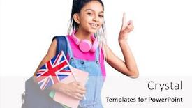  Presentation with united kingdom - Theme having cute-african-american-girl-wearing background and a white colored foreground