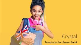  Presentation with united kingdom - Theme enhanced with cute-african-american-girl-wearing background and a yellow colored foreground