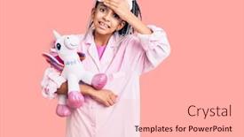  Presentation with unicorn girl - Slide deck enhanced with cute-african-american-girl-wearing background and a lemonade colored foreground