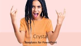  Presentation with rock star - Audience pleasing slides consisting of cute-african-american-girl-wearing backdrop and a coral colored foreground