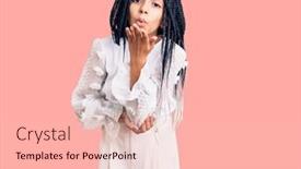  Presentation with african american girl power business - Audience pleasing slide deck consisting of cute-african-american-girl-wearing backdrop and a lemonade colored foreground