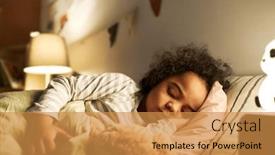  Presentation with sleeping - Presentation with cute-african-american-little-boy background and a  colored foreground