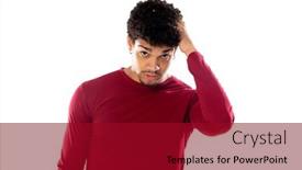  Presentation with afro - Presentation design consisting of cute-african-american-man background and a crimson colored foreground