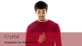 Presentation with afro - Cool new theme with cute-african-american-man backdrop and a crimson colored foreground