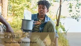  Presentation with pan african - Presentation design having cute-african-american-pre-teen background and a coral colored foreground