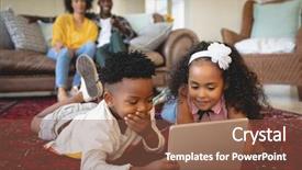  Presentation with digital self - Colorful slide deck enhanced with siblings - front view of cute african backdrop and a tawny brown colored foreground