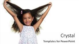 Presentation with african american girl power business - Presentation theme with cute african american small girl background and a white colored foreground