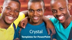 Presentation with college - Slide deck having cute african college boys background and a ocean colored foreground