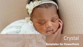  Presentation with baby sleeping - PPT layouts enhanced with cute-african-newborn-baby-sleeping background and a coral colored foreground