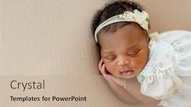  Presentation with sleeping baby - Theme featuring cute-african-newborn-baby-sleeping background and a coral colored foreground