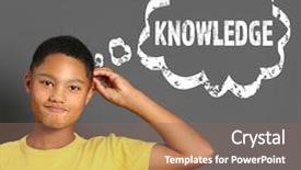  Presentation with thought - Presentation design consisting of cute afro american teenager background and a violet colored foreground