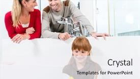  Presentation with high quality - Colorful presentation design enhanced with showroom of a sanitary backdrop and a white colored foreground