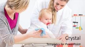  Presentation with medical pediatric - PPT layouts with cute and healthy baby background and a lemonade colored foreground
