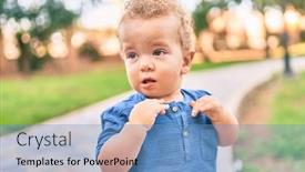  Presentation with tears - Audience pleasing PPT theme consisting of cute-and-sad-little-boy backdrop and a teal colored foreground