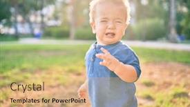  Presentation with tears - Audience pleasing slide set consisting of cute-and-sad-little-boy backdrop and a coral colored foreground