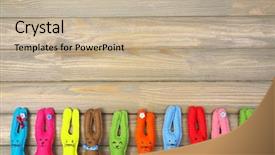  Presentation with funny animal - Slide set consisting of cute animal frame - composition with funny handmade easter background and a mint green colored foreground