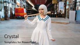  Presentation with cute - Presentation with cute anime style blonde girl background and a light gray colored foreground