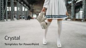  Presentation with cute - Audience pleasing slide set consisting of cute anime style blonde woman backdrop and a light gray colored foreground