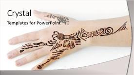  Presentation with arabic calligraphy - Beautiful slide set featuring calligraphy alphabet - cute arabic girl with caligraphy backdrop and a sky blue colored foreground