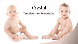  Presentation with babies - Slide deck featuring cute babies on white background background and a white colored foreground