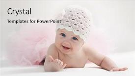  Presentation with blue eyes technology eye scan - PPT layouts having cute baby - portrait of beautiful blue-eyed girl background and a white colored foreground