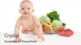  Presentation with cute vegetables - PPT theme with cute baby and fresh vegetables background and a lemonade colored foreground