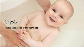  Presentation with cute baby - Beautiful theme featuring cute baby bathing backdrop and a lemonade colored foreground