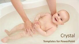  Presentation with baby shower - PPT layouts enhanced with cute baby bathing background and a lemonade colored foreground