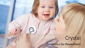  Presentation with baby doctor - Amazing theme having cute baby being examined backdrop and a soft green colored foreground