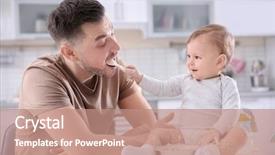  Presentation with nutrition - Presentation with cute baby boy feeding his background and a coral colored foreground