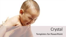  Presentation with mom baby - Beautiful slide deck featuring ethnic babies - cute baby boy feeling happy backdrop and a lemonade colored foreground