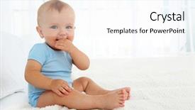  Presentation with cute baby - Cool new presentation theme with cute baby boy on bed backdrop and a white colored foreground