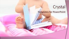  Presentation with baby sitting - Colorful PPT theme enhanced with cute baby boy sitting backdrop and a lemonade colored foreground