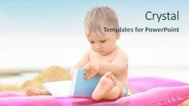  Presentation with baby sitting - Colorful presentation enhanced with cute baby boy sitting backdrop and a sky blue colored foreground