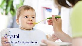  Presentation with cute baby - Slide deck having box - back to school education background and a  colored foreground.