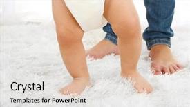  Presentation with cute baby - Colorful presentation theme enhanced with cute baby boy taking first backdrop and a white colored foreground