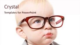  Presentation with cute baby - Presentation theme consisting of cute baby boy wearing glasses background and a sky blue colored foreground