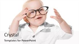  Presentation with cute baby - Presentation enhanced with cute baby boy wearing glasses background and a  colored foreground
