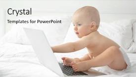  Presentation with cute baby - Presentation having cute baby boy with laptop background and a white colored foreground