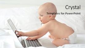  Presentation with 2nd birthday for baby boy - Amazing presentation design having cute baby boy with laptop backdrop and a white colored foreground
