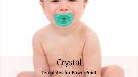  Presentation with crying baby - Amazing slides having cute baby crying with pacifier isolated on a white background backdrop and a lemonade colored foreground