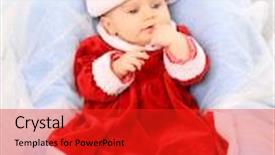  Presentation with baby christmas - Theme having cute baby dressed as santa great for calender and christmas greetings background and a red colored foreground