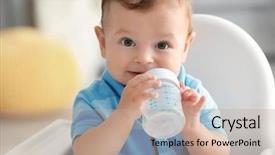  Presentation with drinking water - Cool new PPT theme with cute baby drinking water indoors backdrop and a  colored foreground