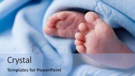  Presentation with cute baby - Presentation theme with cute baby feet background and a light blue colored foreground