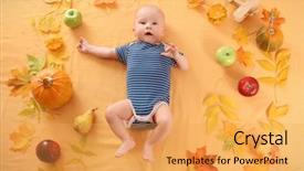  Presentation with cute vegetables - Slides enhanced with cute baby fruits vegetables background and a yellow colored foreground