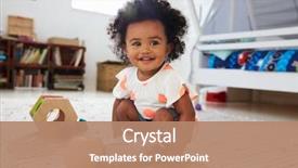  Presentation with baby girl - Cool new slides with cute baby girl having fun backdrop and a coral colored foreground