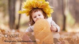  Presentation with picnic - Presentation theme consisting of grass in the autumn background and a coral colored foreground